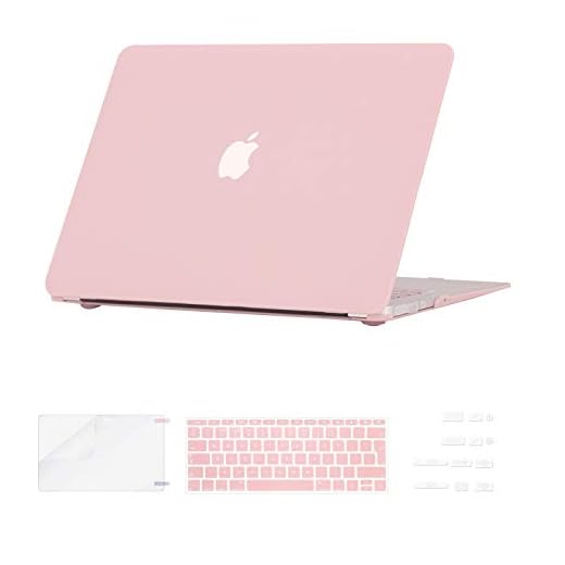 i-Buy Funda Dura Compatible con Old MacBook Air 13.3 Pulgadas 2010-2017(Model A1369 A1466)+ Teclado Cubierta + Protector de Pantalla + Enchufe del Polvo - Cuarzo Rosa