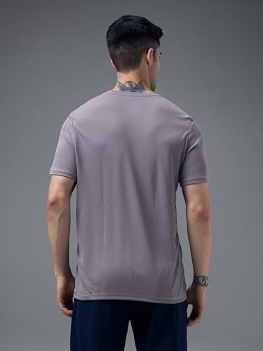 Image of TECHNOSPORT Men's Slim Fit Polyester Activewear Sports T-Shirt with Moisture-Wicking Comfort for Workout, Running & Gym