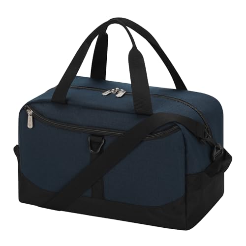 Image of Apenze Small Gym Bag 14 inch lightweight Carry On Mini Duffel Bag with D-Ring for Travel Sport - Navy Blue