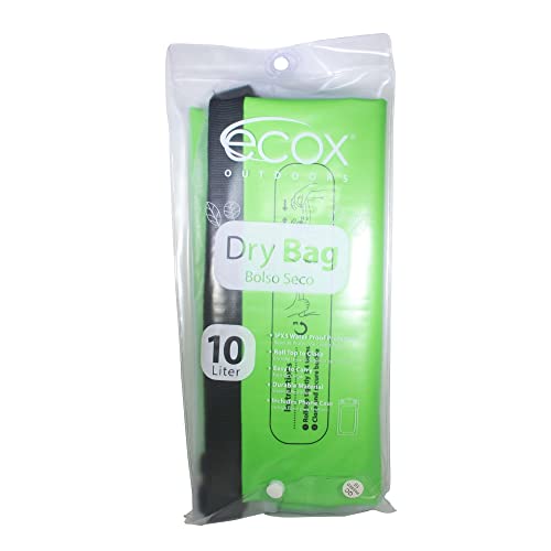ecox Bolsa Seca Impermeable para Actividades al Aire Libre con Construcción de PVC 500D 10L Verde DB10LG miniatura 2