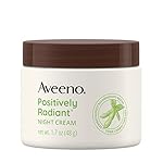 Aveeno Positively Radiant Moisturizing Face & Neck Night Cream with Tone Correcting Soy & Niacinamide, Night Cream Targets Dull Skin & Evens Skin Tone & Texture, Hypoallergenic, 1.7 oz