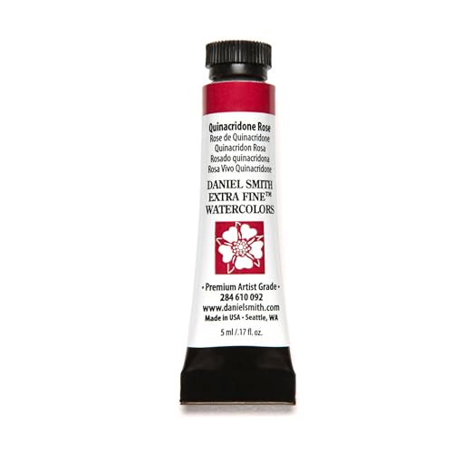 Daniel Smith 284610092 Extra Fine Watercolors Tube, 5ml, Quinacridone Rose, 0.17 Fl Oz (Pack of 1)