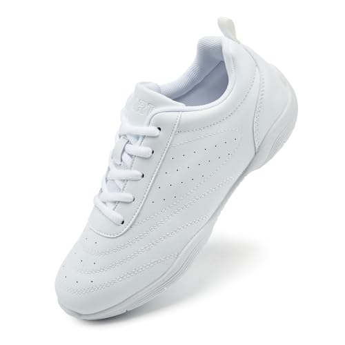 Image of Cheer Shoes Girls White Dance Shoes Youth Cheerleading Sports Training Athletic Comfortable Shoes Flats Girl