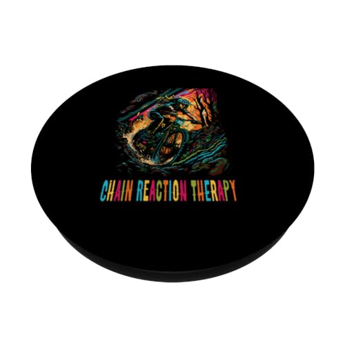 Trailbiking Chain Reaction Therapy Cycle Mountain Bike PopSockets Swappable PopGrip, Black - Image 2