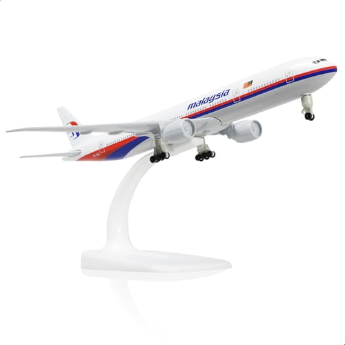 QIYUMOKE 1/300 Boeing 777 Malaysia Airlines Modelo de avión de Metal Fundido a presión con Soporte Kit de Modelo de avión de pasajeros Coleccionable para Regalo de Entusiasta de la aviación