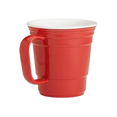 Red Cup Living Ceramic Coffee Mug - 12 oz Ceramic Cup for Coffee, Hot Chocolate, Tea or Any Cold or Warm Beverage - 12 oz - Novelty Office Coffee Cups - Microwave Safe House Warming Gifts Cover