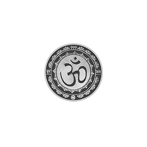 Image of MAA SILVER Pure Silver Ganpati Ganeshji BIS Hallmarked Round Coin Chandi Sikka Perfect for Gifting Investment Diwali Dhanteras (999 Purity)