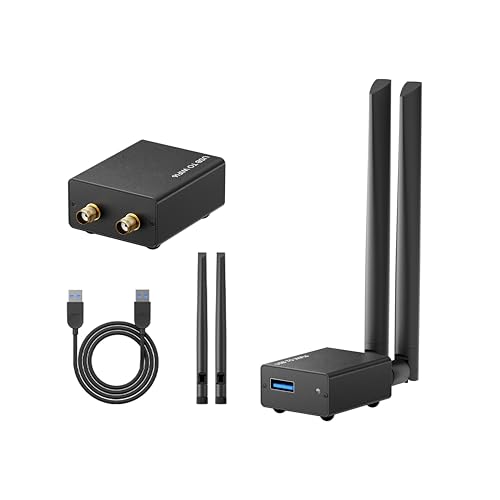 Link Pi WiFi 6 USB Adapter for Link Pi NDI SGI Encoder Decoder Desktop PC, Wireless Network Adapter with 2.4GHz, 5.8GHz, High Gain Dual Band 5dBi Antenna, WPA3, Supports Windows 11/10 Linux