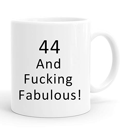 Flash Deals - 60% OFF joey 44 and Fucking Fabulous Mug,44th Birthday Gifts for Women,Funny 1976 44 Year Old Birthday Gifts 11 oz Coffee Mugs for Her, Friend, Mom, Sister, Wife, Grandma, Coworker