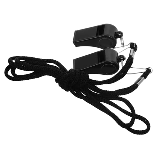 Silbatos deportivos de emergencia Kisangel 2pcs negro