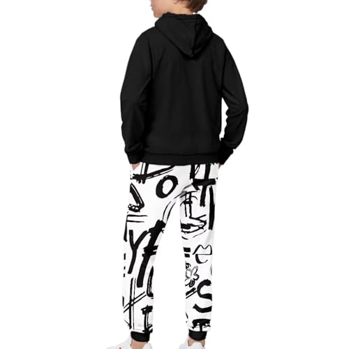 Boys Sweatshirt Size 7-14 Years 2 Piece Casual Athletic Sweatshirts Set Kids Long Sleeve Hoodies and Sweatpants4