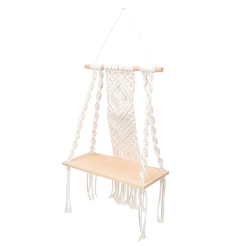 HOOTNEE Bohemian Style Cotton Rope Woven Tapestry Hanging Rack Versatile Sundries Plant Display Holder for Home Decor Easy Installation Craftsmanship for Garden