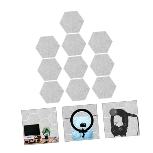 BESTonZON 10 paneles acústicos hexagonales que absorben sonido para grabación en casa miniatura 4