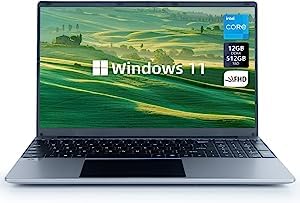 ANMESC Laptop,15.6" Laptop Computer, 1080P Full HD Display, Windows 11 Laptop, Quad-Core Intel Celeron N5095 Processors 12GB DDR4 512GB SSD, Long Battery Life, 2.4G/5G WiFi, Bluetooth 4.2