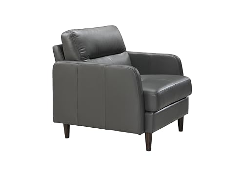 BREAKtime Commercial Genuine Leather Reception & Waiting Room Arm Chair – 33" W Lounge Chair for Office Reception Areas, Lobbies, Medical Waiting Rooms & Educational Spaces – 300lb Capacity