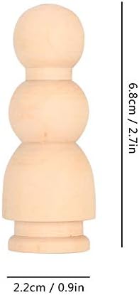 Wooden Peg Dolls, 20Pcs Wooden Peg Dolls Unfinished People Natural Wood Shapes Figures for DIY Painting, Decoration, Peg Game, 2.7in Height/pc