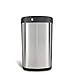 Ninestars 13 Gallon Kitchen Trash Can, Automatic Touchless Motion Sensor Trash Can with Black Lid, 50 Liter Stainless Steel Garbage Bin, Oval, DZT-50-13