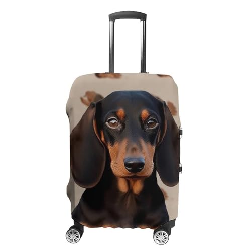 Dachshund Dog Luggage Covers Tsa Approved Suitcase Cover Elastic Washable Luggage Sleeve Carry on Cover Protector Anti-Scratch Suitcase Protector Fits 19-30 Inch Case(S)