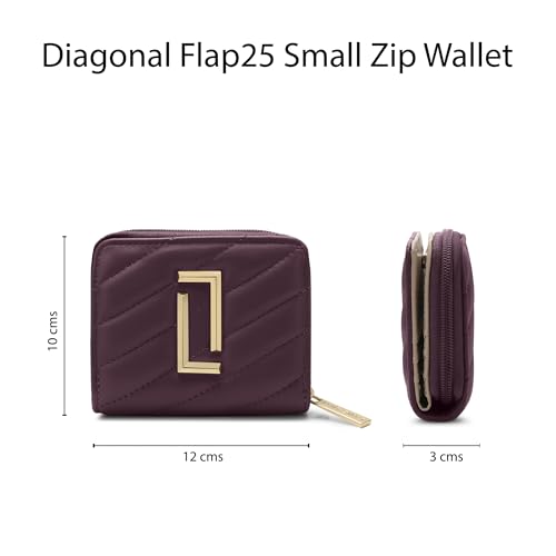 Image of Lavie Luxe Women's Diagonal Flap 25 Quilted Small Zip Wallet | Gift for Women