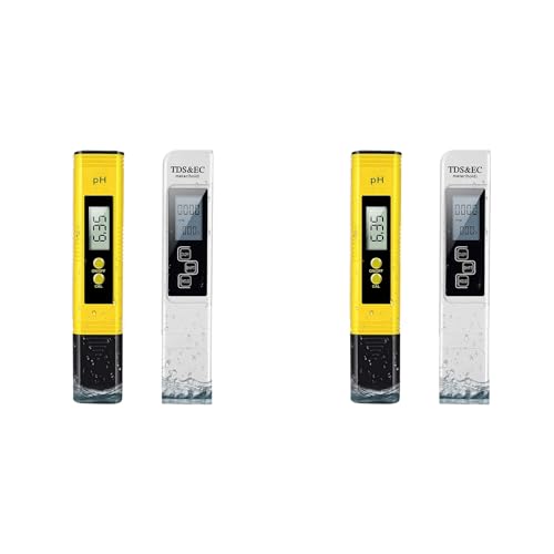 Janasiba 2 x Ph metros y Tds metros, probador digital de calidad de agua, 0 9990 Ppm, Ec y medición de temperatura 0.01 Ph de alta precisión