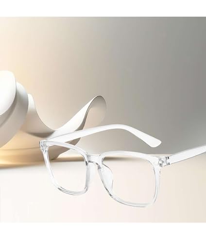 Image of Blue Light Blocking Computer Glasses for Men & Women, Square TR90 Lightweight Eyeglasses Frame, Anti Eye Strain UV Protection, Clear Lens for Gaming Office Reading