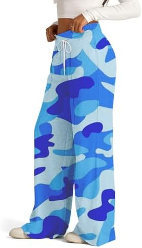 Women’s Wide Leg Sweatpants, Lightweight, High Waisted with Wide Pockets, Comfortable Lounge Pants with Drawstring, 2024