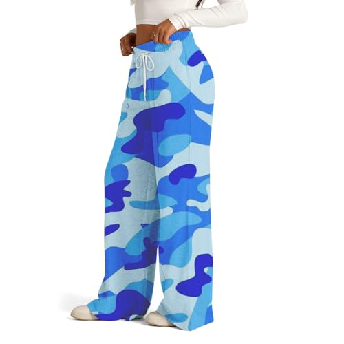 Womens Wide Leg Sweatpants Lightweight High Waisted Joggers with Pockets Baggy Comfy Drawstring Lounge Pants 2024