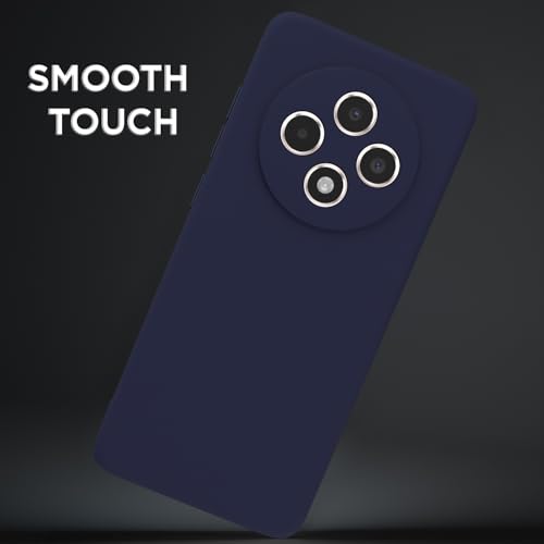 Image of Outlouders Back Cover for Oppo Reno 12F 5G | Camera Protection | Durable Soft Matte Silicone Bumper Case (Blue)