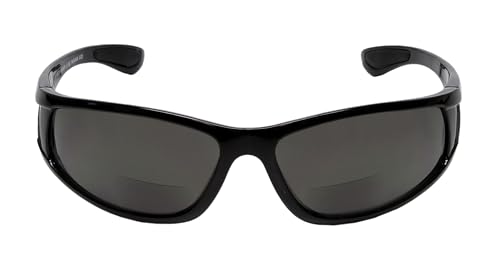 Image of Calabria PC7331BF-AP Polarized BiFocal Reading Sunglasses Men Women - Wrap Around Sports Frame | UV Protection Polarized Lens