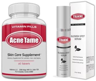 Best Topical Acne Spot Treatment and Supplement Combination- Acne Tame & Trakne