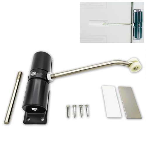 Automatic Door Closer for Home & Garage - Adjustable Self Closing Mechanism with Safety Spring