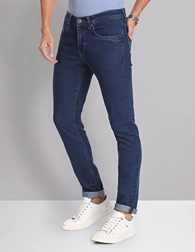 Image of Arvind Skinny Fit Rinsed Jeans