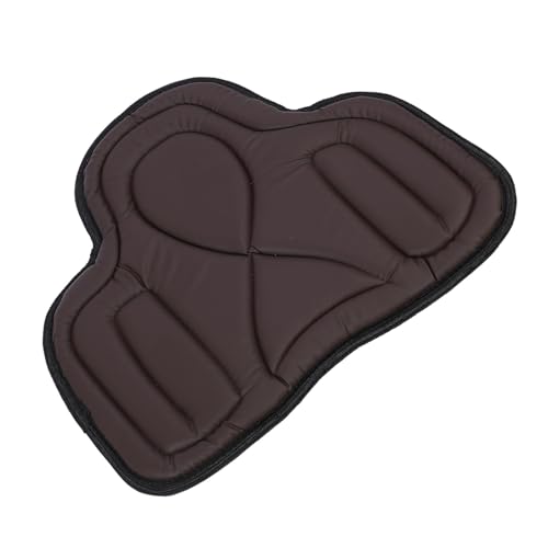 Keenso Almohadilla para sillín de caballo, piel sintética de alta calidad, gruesa que absorbe los golpes, para montar cómodamente en equitación (marrón)