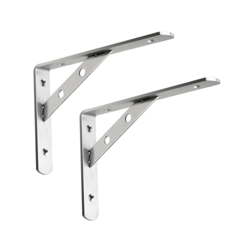 OSALADI 2pcs Triangular Shelf Shelves Wall Mounted Single Book Title Corner Brace Shelf Tripod Hanging Shelves for Wall L Corner Gusset Stainless Steel Bracket