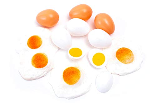 ERRO 12er Set Eier Attrappen - Kunststoff Ei Nachbildungen - 41080 - Hohlattrappen für den Kaufladen, Imitationen…