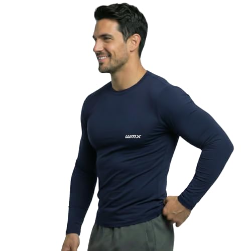 Image of WMX Full Sleeve Plain Athletic Fit Multi Sports Compression T-Shirt, Top Inner Wear