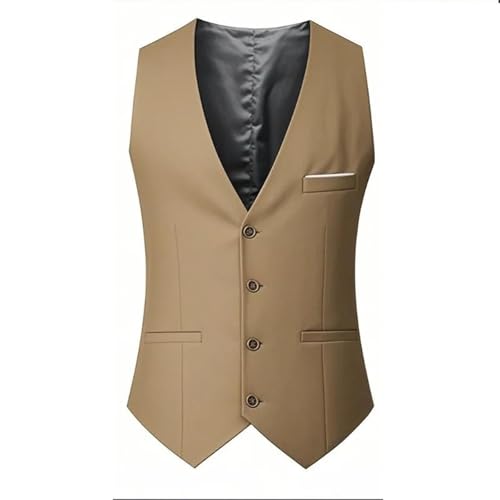 Men's Suit Vest Slim Fit V-Neck Sleeveless Business Wedding Office Suit Vest
