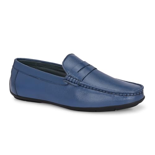 Image of Octa marc Men's Genuine Leather Loafer Shoes | Natural Rubber Sole with Soft Cushioned Insole | Classic Slip-On Design for Office, Party, Formal & Casual Wear