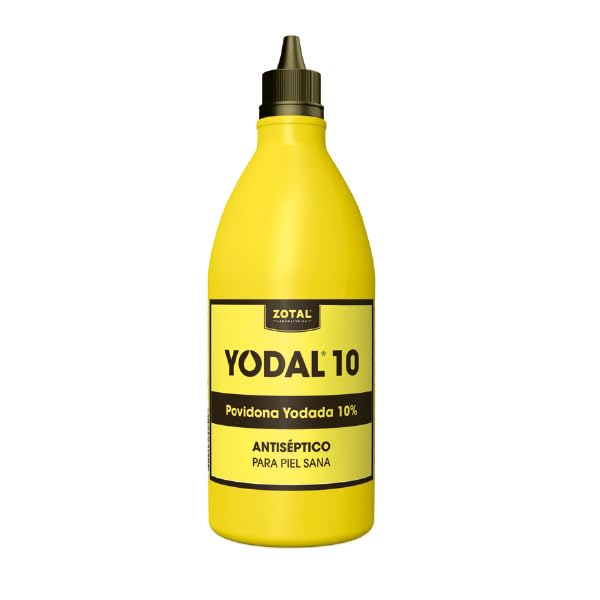 Yodal 1LITRO (Povidona yodada) - Pack 3 Unidades - Antiséptico en solución tópica, Negro