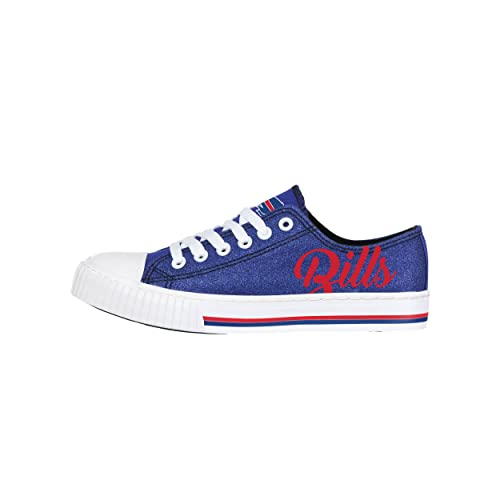Image of FOCO Womens NFL Team Logo Ladies Fashion Color Glitter Low Top Canvas Sneakers Shoes