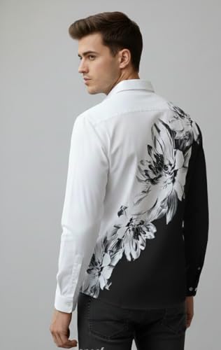 Image of Men's Floral Printed Casual Shirt | Full Sleeve Button-Down Stylish Shirt for Men | Slim Fit Party, Office & Street Wear Fashion Shirt