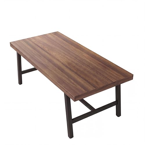 GarveeHome Industrial Dining Table for 6-8, 70.87" Heavy Duty Rectangular Kitchen Table with 2"×2" Metal Legs & Wood Top, Large Dining Table for Home Office, Dining (Brown, 71" Non-Extendable)