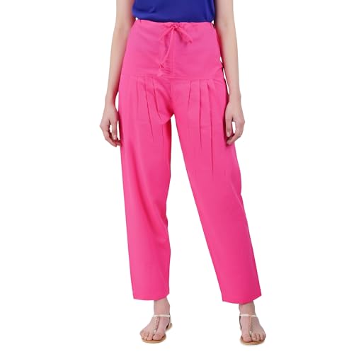 Image of Happy Bunny Salwar Pant for Women, Fine Cotton Ethnic Trousers with Drawstring Waist, Comfortable Daily, Office & Casual Wear Bottoms