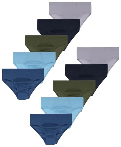 LOREZA ® 10 Jungen Slips aus 100% Baumwolle Unterhosen (140-146 (10-11Jahre), Modell 2)