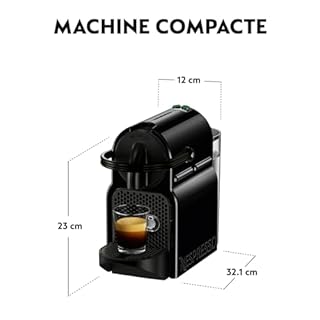 De'Longhi Nespresso Inissia EN80.B, Machine à Café Automatique, Machine à Capsules pour une Seule Tasse, Ensemble de Bienvenue Inclus, Design Compact, 19 Bars, 1260W, Noir