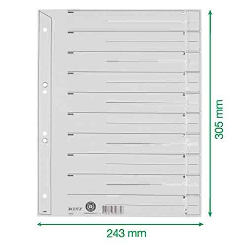 Intercalaires gris Leitz 200g pour structurer vos classeurs et retrouver vos dossiers
