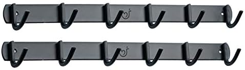Hat Rack For Wall, Wall Hooks Bundle,Matte Black 12 Hook Rack for Bathrooms,Coat Hooks Wall Mounted,Garage and Kitchen Organization and Storage, Matte Black Coat Hooks,Wall Hook Rack Hooks N Holders