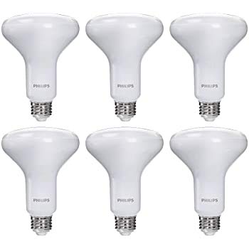 Philips LED Dimmable BR30 Light Bulb: 650-Lumen, 5000-Kelvin, 11-Watt (65-Watt Equivalent), E26 Base, Frosted, Daylight, 6-Pack by PHILIPS - Used condition - US$26.99
