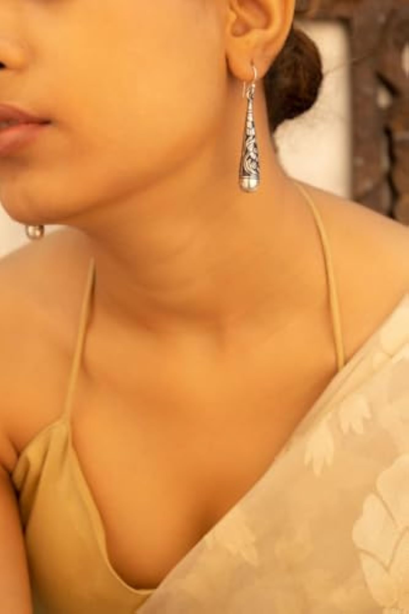 Women's 925 Sterling Silver Adya Intricate Chitai Earrings