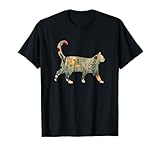 Silueta Vintage Seta Pradera Cottagecore Gato Camiseta